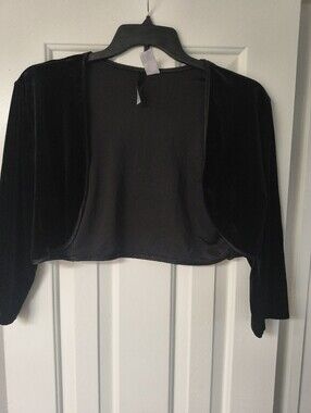 Chiasso Black Velvet Bolero Shrug -size M